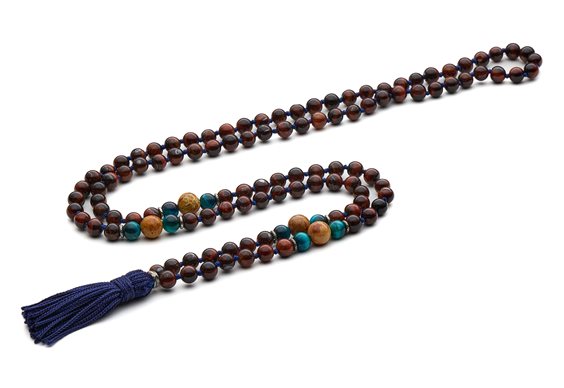 Collana Antracite Mala Tibetani 108 Grani in Pietre dure MT24 LIMA - MT24 LIMA